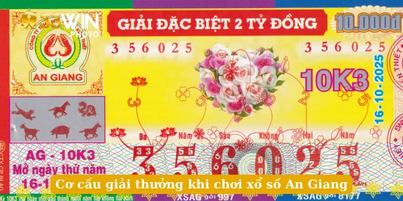 Cơ cấu giải thưởng khi chơi xổ số An Giang