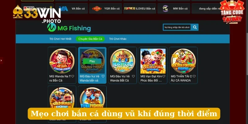 Mẹo chơi bắn cá dùng vũ khí đúng thời điểm