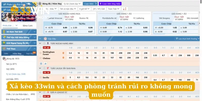 Xả kèo 33win và cách phòng tránh rủi ro không mong muốn